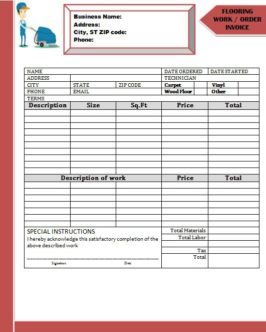 5 Work Order Invoice Templates Free Sample Formats Template Sumo