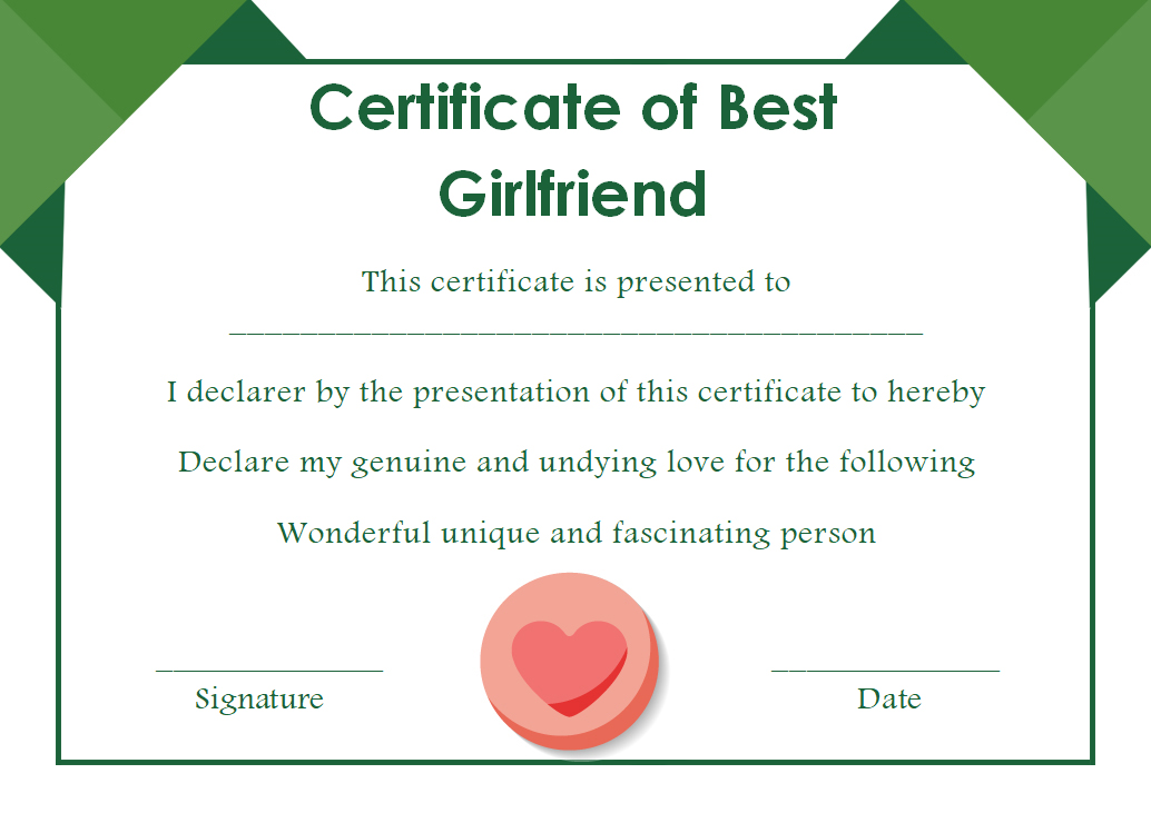 certificate of love surprise your girlfriend using these 16 best girlfriend ...
