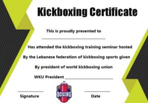 Kickboxing Certificate Templates for Instructors Students (11