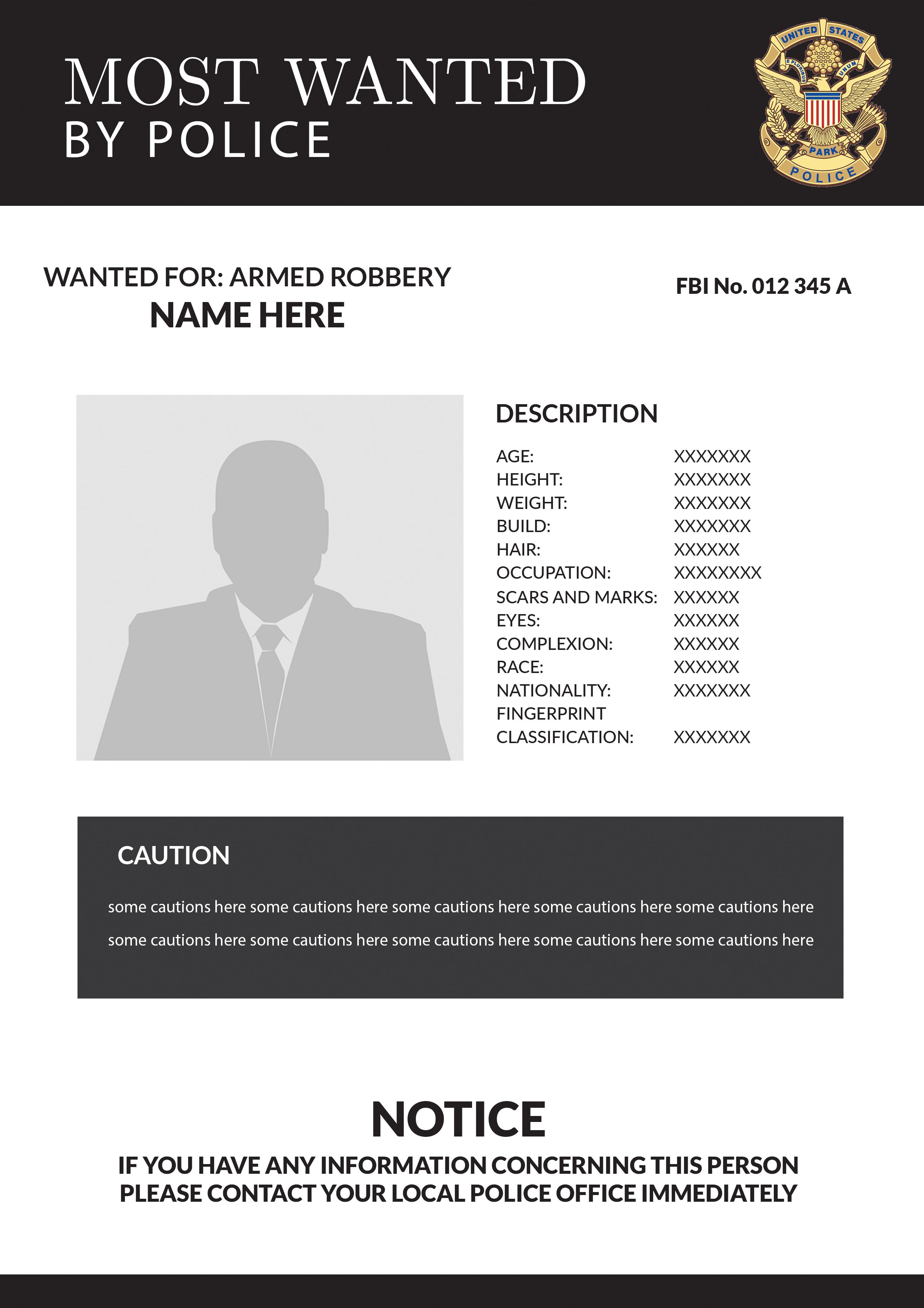 Free Wanted Poster Template 25+ Customizable Design Templates
