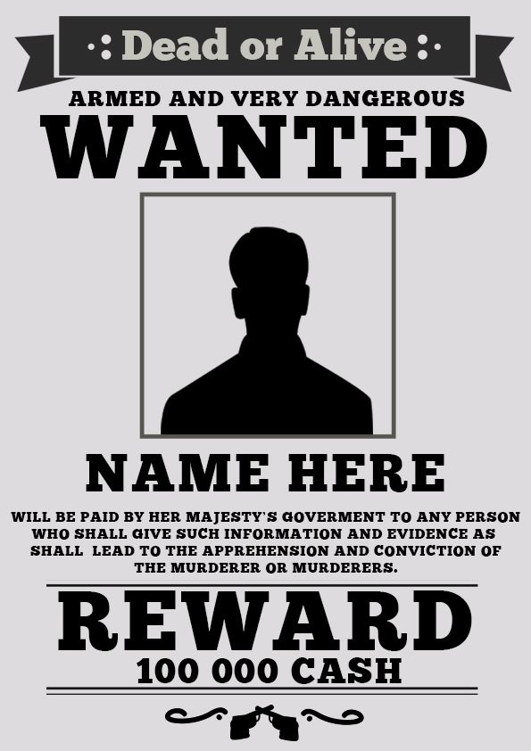 Wanted Poster Template For Kids