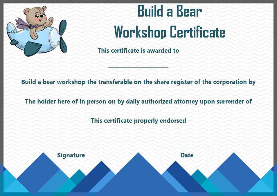 Build a Bear Workshop Gift Certificate Free Printable 1, OP Templates
