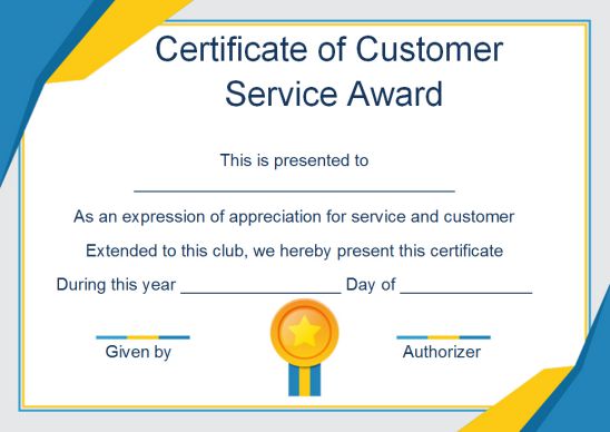 Sample Award Certificate Wording