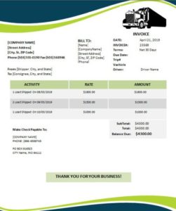 Driver Invoice Template: Download and Customize 6 Invoice Templates