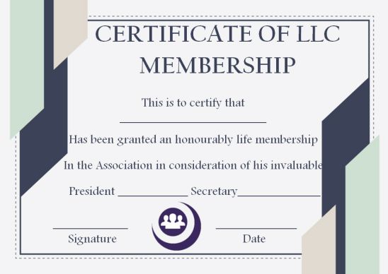 Free Llc Membership Certificate Template Certificate