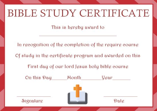 10  Bible Study Certificate Templates: Useful to Present on Completion
