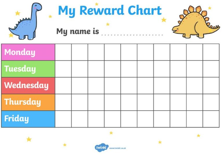 Chore chart Template: Manage Chores using our free printable and ...