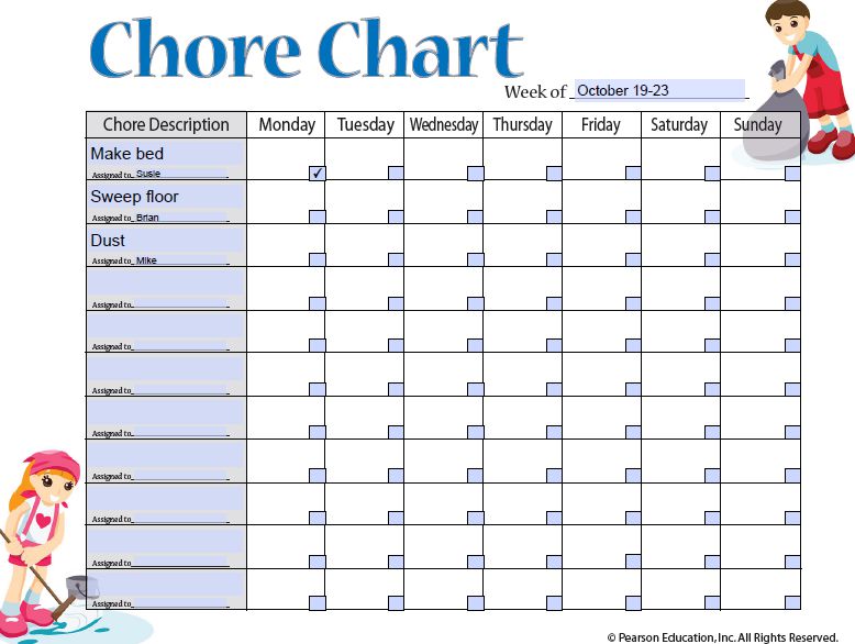 Make Your Own Chore Chart Online Free Printable