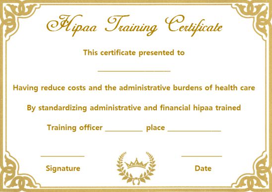 Hipaa Training Certificate Template