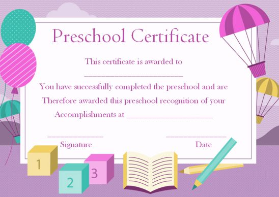 Preschool Certificate Templates