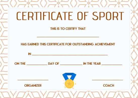 sports gift certificate template