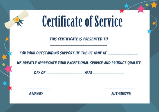 Certificate Of Long Service Award Template
