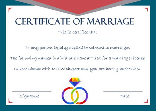 Church Marriage Certificate Sample