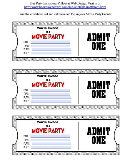 Concert Ticket Party Invitations Template