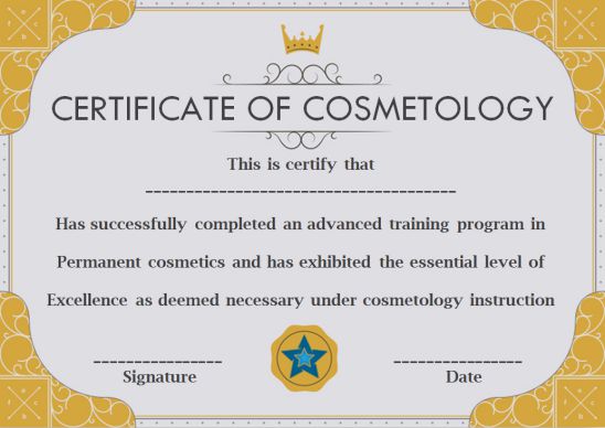 Cosmetology Certificate Frame