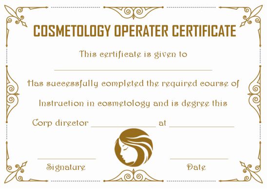 Cosmetology Operator Certificate