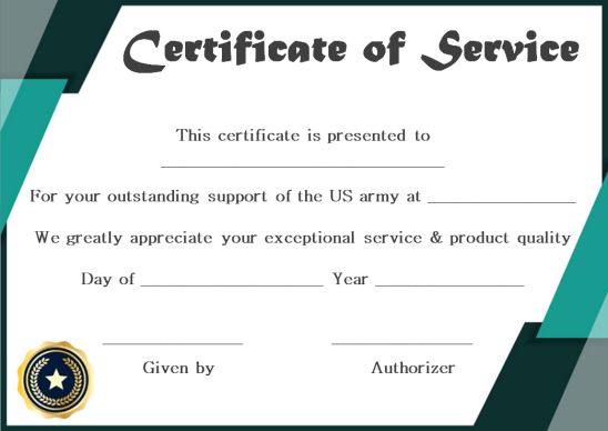 Federal Certificate Of Service Template