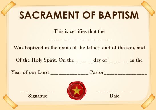 Sacrament Of Baptism