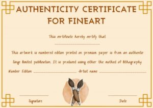 Certificate of Authenticity: Free Sample Templates for Authenticating a ...