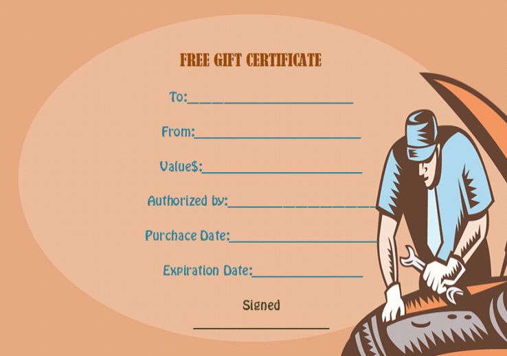 Auto detailing gift free certificate