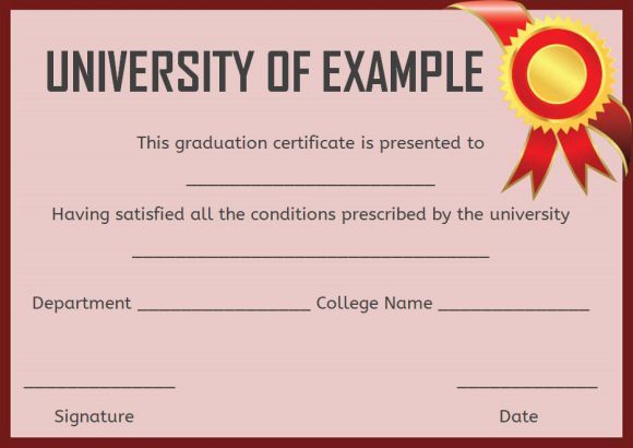 College degree certificate template