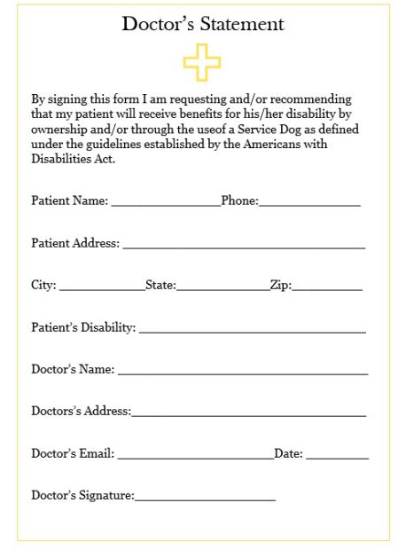 Doctor s Note for a Service Dog: Free Medical Necessity Templates and