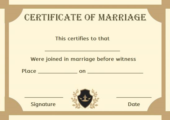 Free Fake marriage certificate template