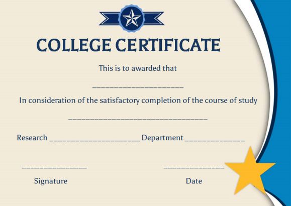 Template for college degree